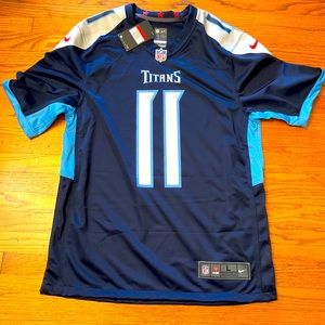 Nike Mens Blue Tennessee Titans #11 NFL A.J. Brown Football Jersey Size Large